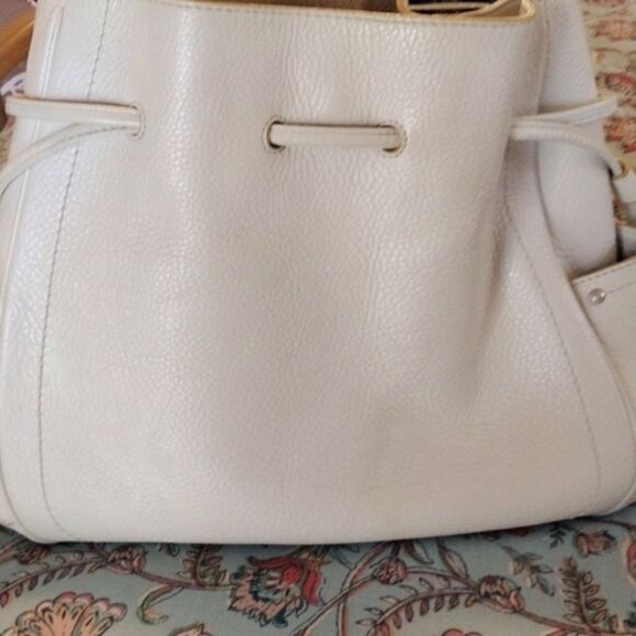 Cole Haan Leather Ivory White Drawstring Hobo Bag - Picture 5 of 16